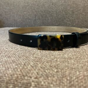Banana Republic Black Belt with Tortoise-Style Buckle